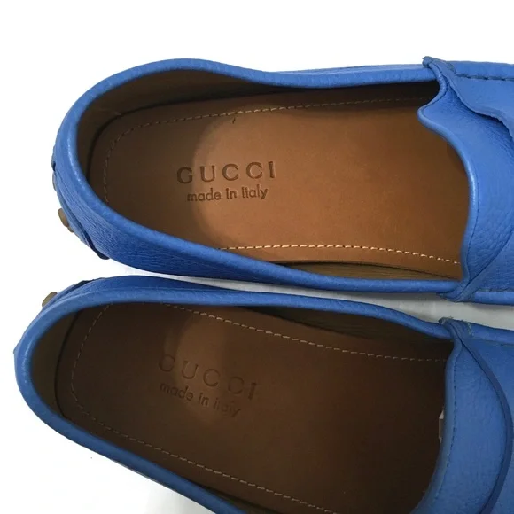 Gucci Blue Leather Loafers